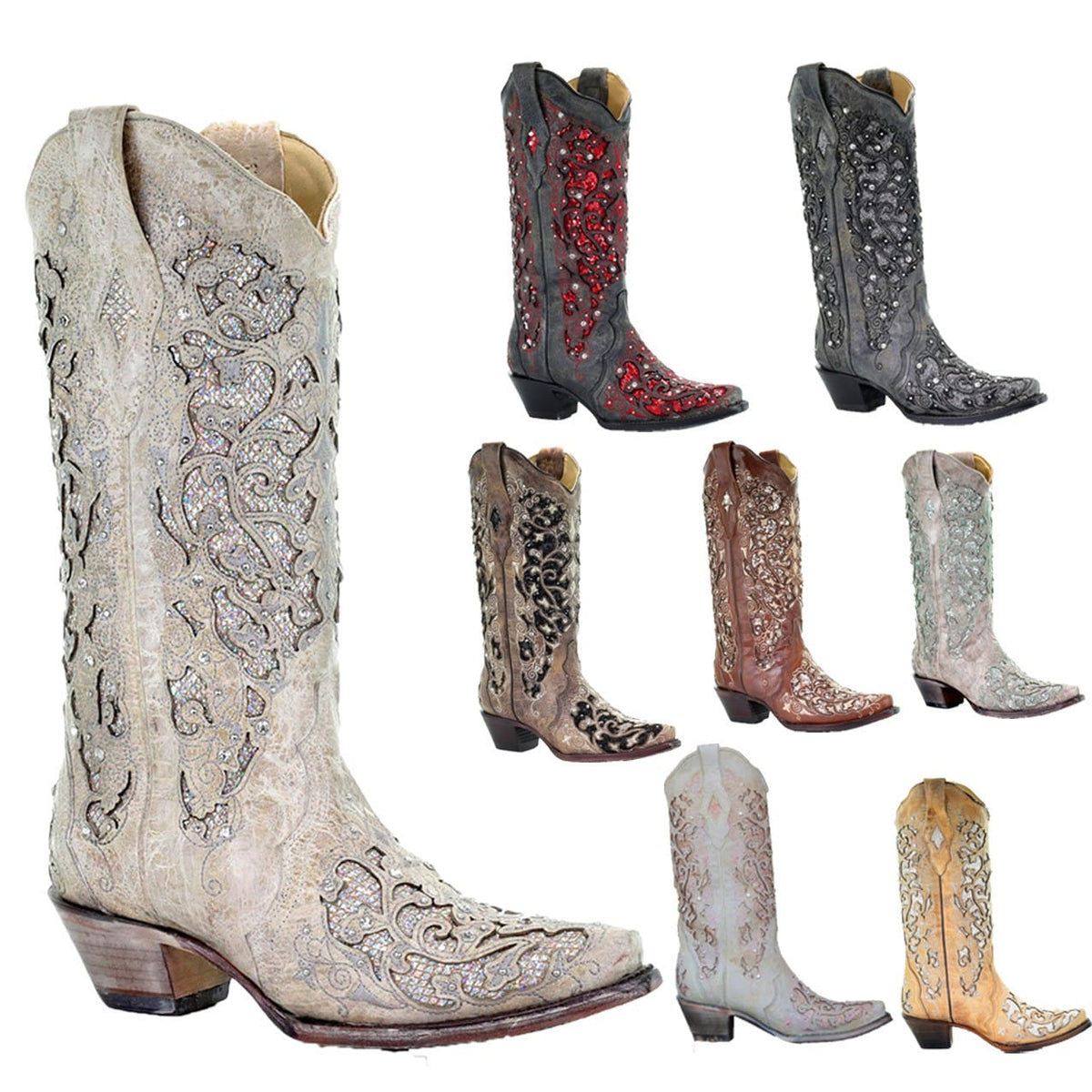 Women's Sequin Inlay Western Boots-60025