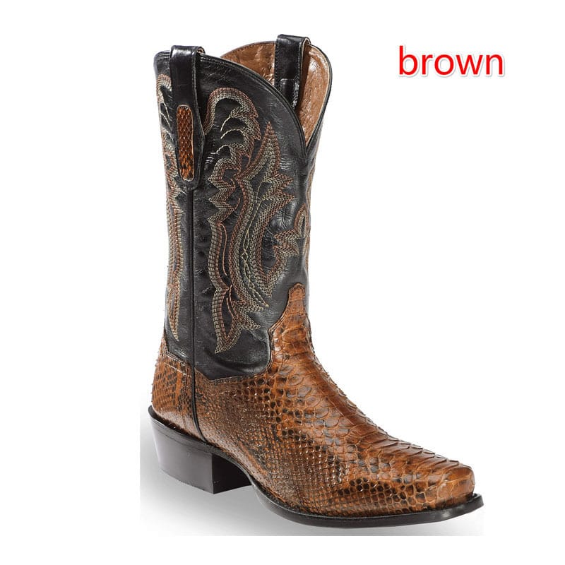 Men's Nile Crocodile Print Western Boots-6003