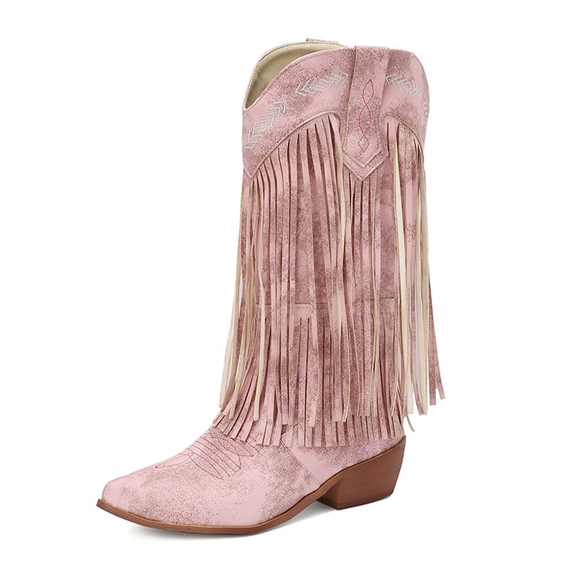 Women's Sterling Fringe Tall Western Boots-60024