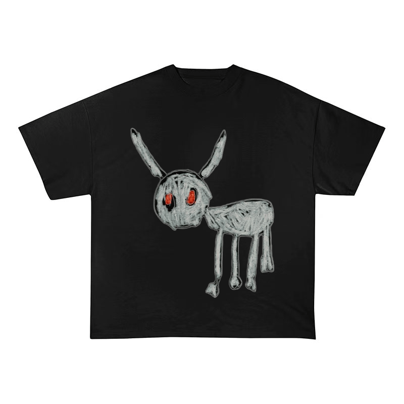 DRAKE FOR ALL THE DOGS DEER DRAWING HEAVYWEIGHT COTTON TEE-57025