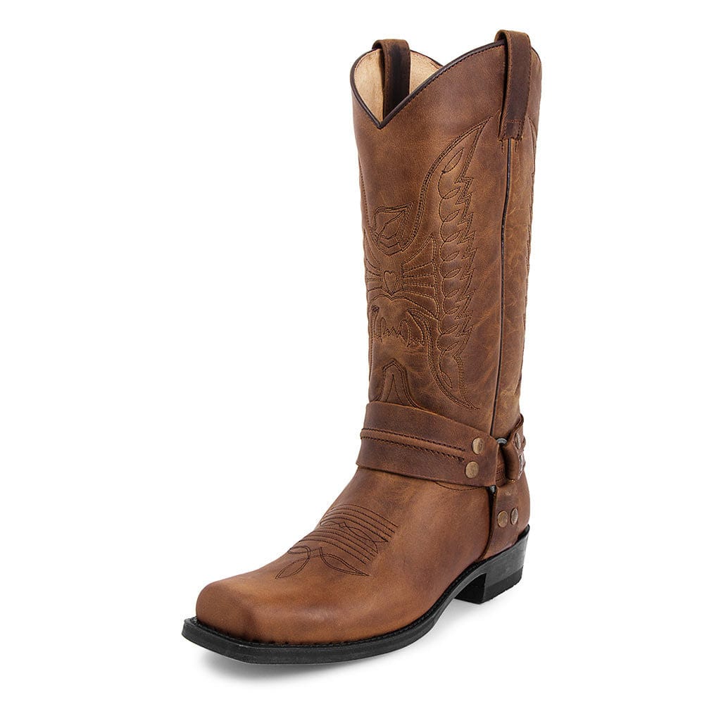 Men’s Distressed Leather Biker Western Boots-60050