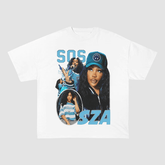 VINTAGE SZA MULTI-PORTRAIT S.O.S STYLE HEAVYWEIGHT COTTON TEE-57031