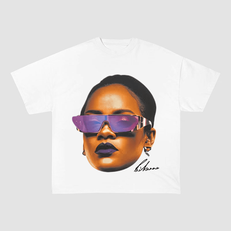RIHANNA PURPLE SUNGLASSES HEAVYWEIGHT COTTON TEE-57036