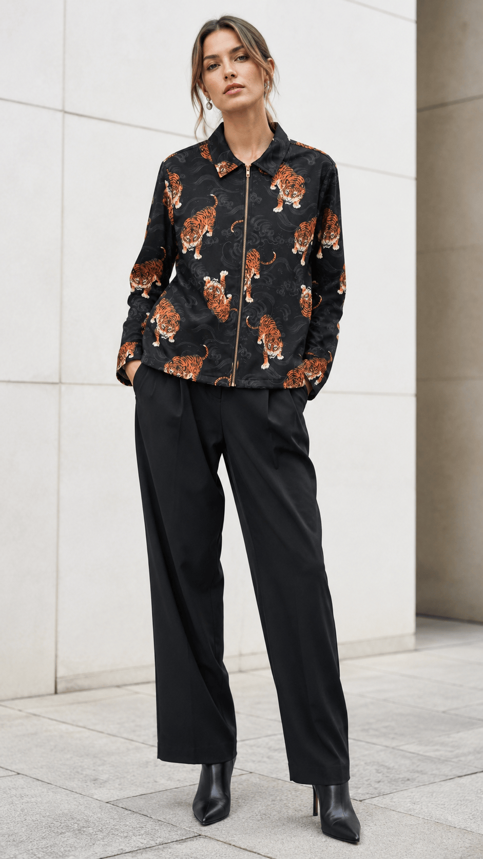 TIGER PRINT TAPESTRY JACKET