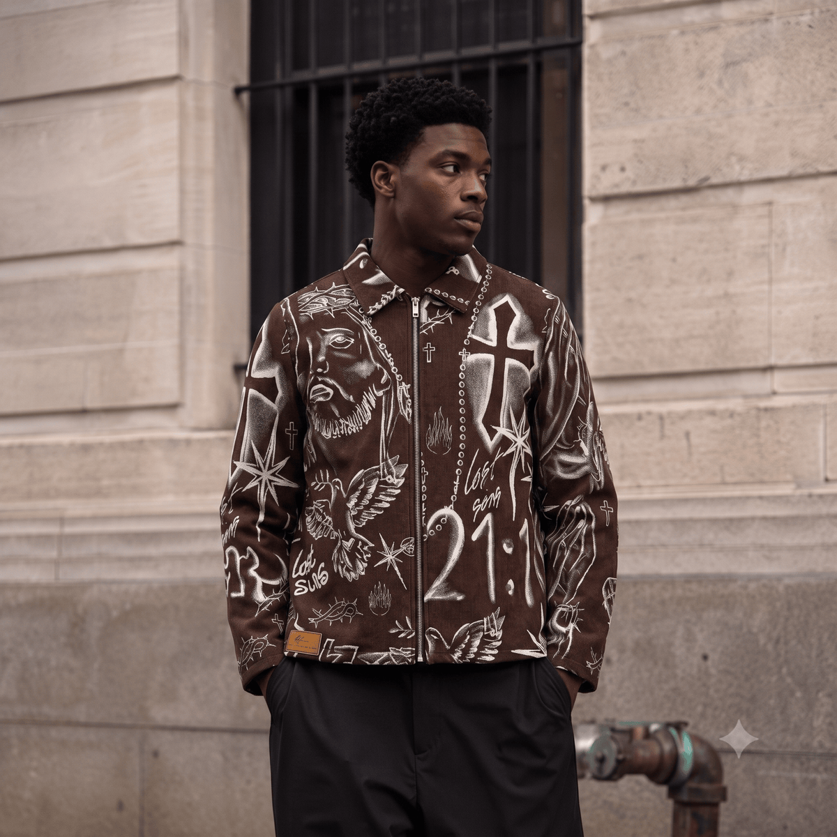 RETRO TIE DYE CROS BROWN JACKET