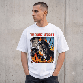 TRAVIS SCOTT FIRE FLAME HEAVYWEIGHT COTTON TEE-57034