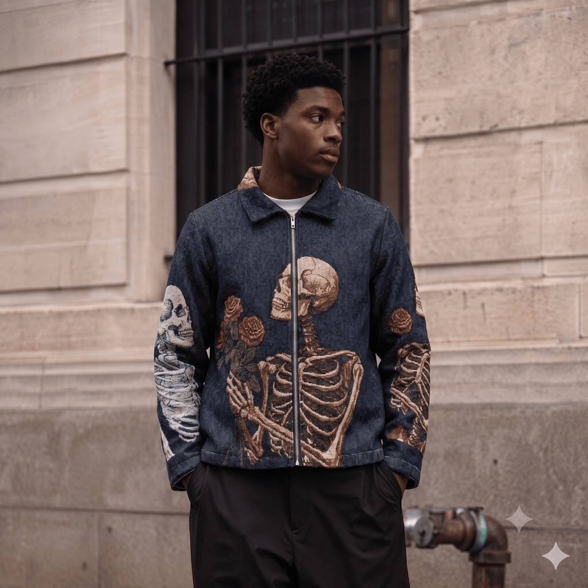 ROSE SKULL TAPESTRY JACKET