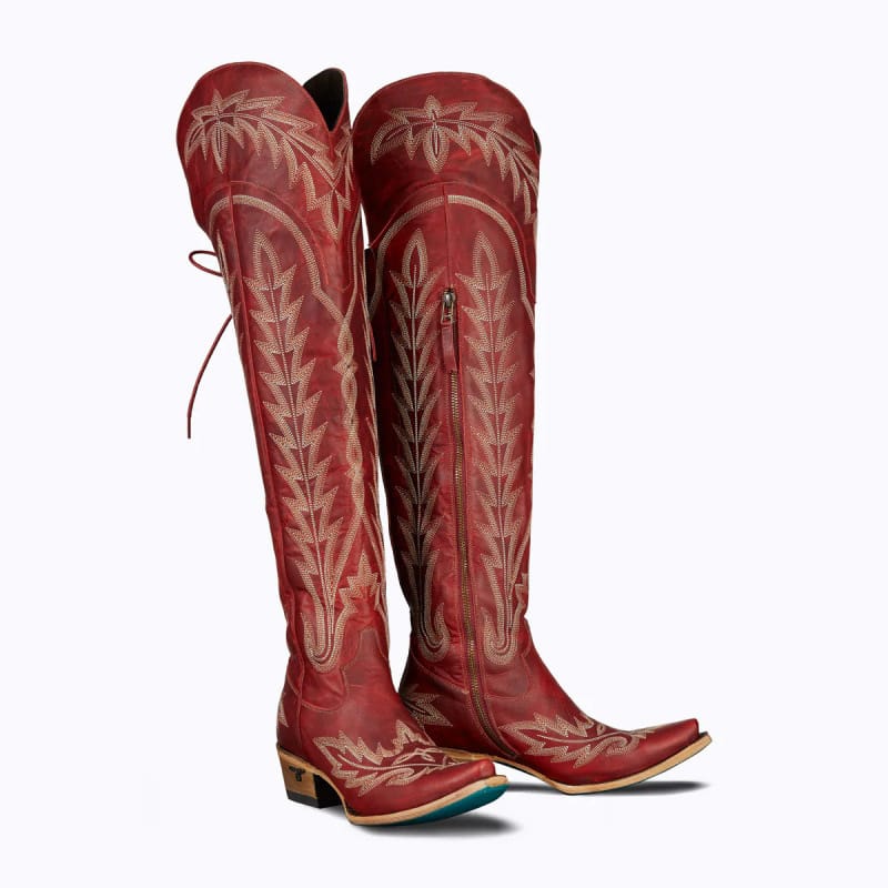 WOMEN’S OVER-THE-KNEE DISTRESSED LEATHER WESTERN BOOTS-60030