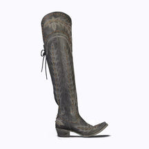 WOMEN’S OVER-THE-KNEE DISTRESSED LEATHER WESTERN BOOTS-60030