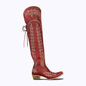 WOMEN’S OVER-THE-KNEE DISTRESSED LEATHER WESTERN BOOTS-60030