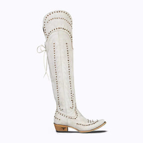 WOMEN’S OVER-THE-KNEE DISTRESSED LEATHER WESTERN BOOTS-60030