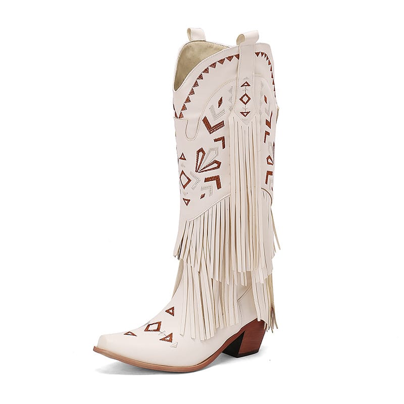 Women’s Fringe High Western Boots-60036