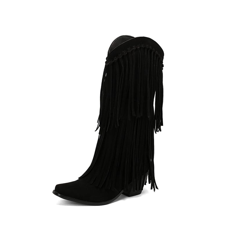 Women's Sterling Fringe Tall Western Boots-60037