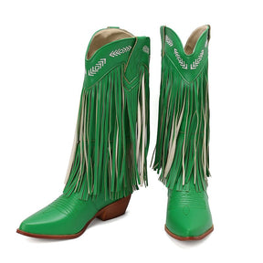 Women's Sterling Fringe Tall Western Boots-60024