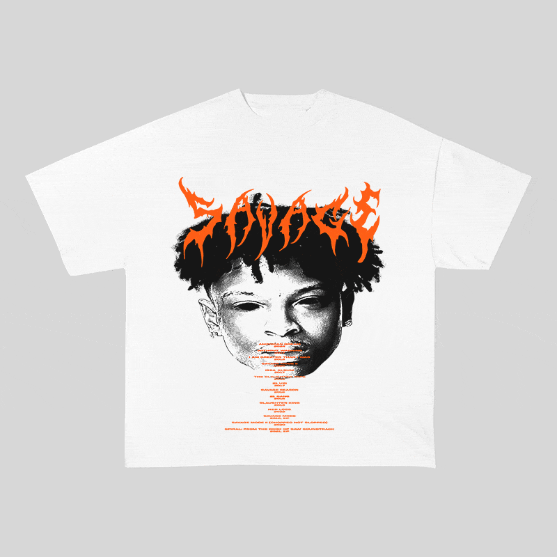 RDMCLOTHINGART tapestry hoodie 21 SAVAGE HEAVY WEIGHT COTTON TEE-8882