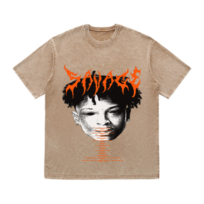 RDMCLOTHINGART tapestry hoodie 21 SAVAGE HEAVY WEIGHT COTTON TEE-8882