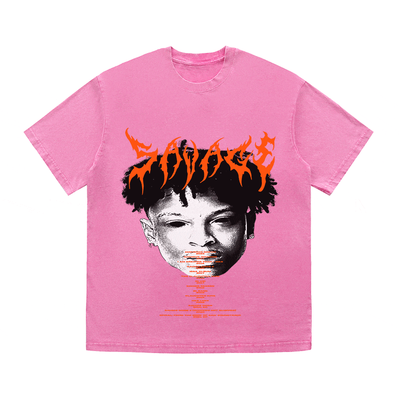 RDMCLOTHINGART tapestry hoodie 21 SAVAGE HEAVY WEIGHT COTTON TEE-8882