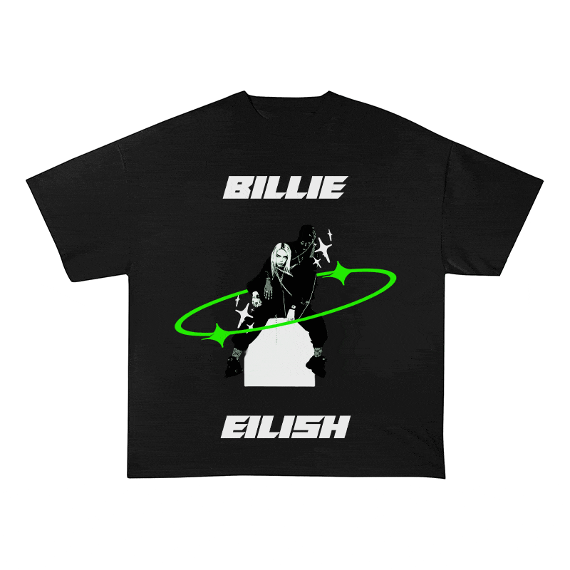 RDMCLOTHINGART tapestry hoodie BILLIE EILISH HEAVY WEIGHT COTTON TEE-8873