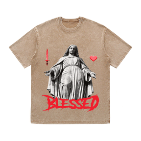 RDMCLOTHINGART tapestry hoodie BLESSED HEAVY WEIGHT COTTON TEE-9034