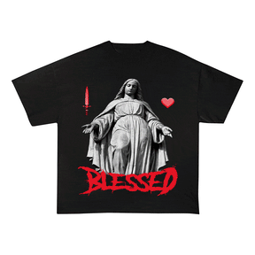 RDMCLOTHINGART tapestry hoodie BLESSED HEAVY WEIGHT COTTON TEE-9034