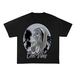 RDMCLOTHINGART tapestry hoodie COOL VIBES HEAVY WEIGHT COTTON TEE-9035