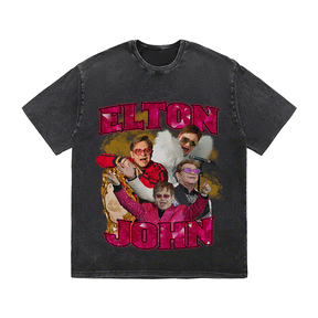 RDMCLOTHINGART tapestry hoodie ELTON JOHN HEAVY WEIGHT COTTON TEE-9123