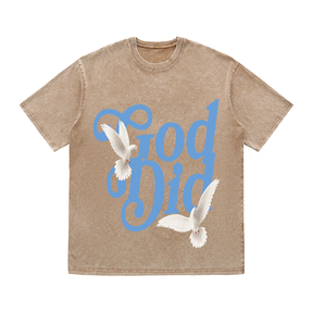 RDMCLOTHINGART tapestry hoodie GOD DID HEAVY WEIGHT COTTON TEE-9039