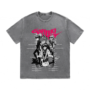 RDMCLOTHINGART tapestry hoodie GORILLAZ HEAVY WEIGHT COTTON TEE-8932