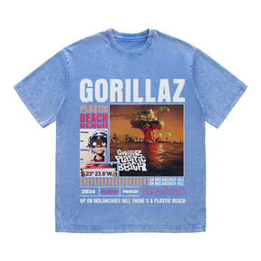 RDMCLOTHINGART tapestry hoodie GORILLAZ HEAVY WEIGHT COTTON TEE-8998