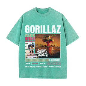 RDMCLOTHINGART tapestry hoodie GORILLAZ HEAVY WEIGHT COTTON TEE-8998
