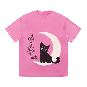 RDMCLOTHINGART tapestry hoodie MOON CAT HEAVY WEIGHT COTTON TEE-9326