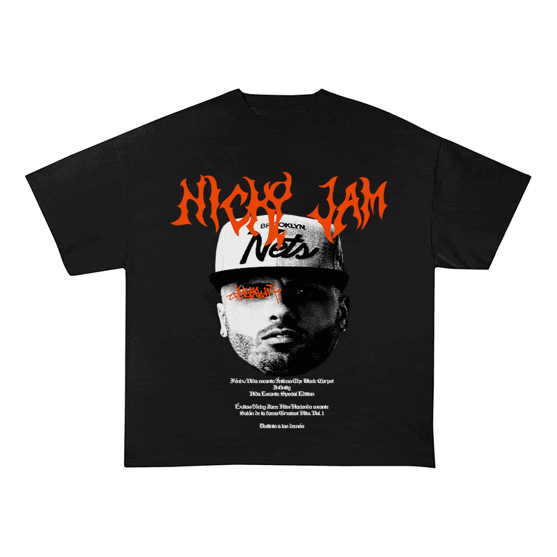 RDMCLOTHINGART tapestry hoodie NICKY JAM HEAVY WEIGHT COTTON TEE-8943