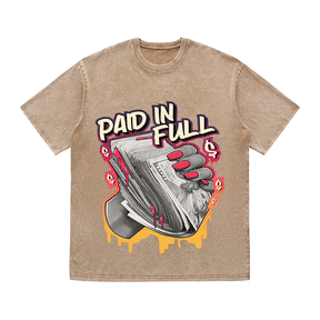 RDMCLOTHINGART tapestry hoodie PAID IN FULL HEAVY WEIGHT COTTON TEE-9052