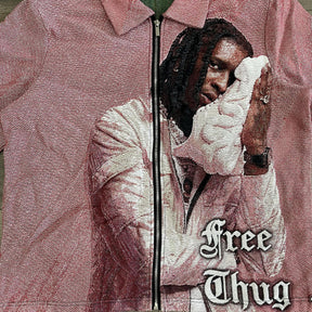 RDMCLOTHINGART tapestry hoodie PINK YSL  TAPESTRY TEE